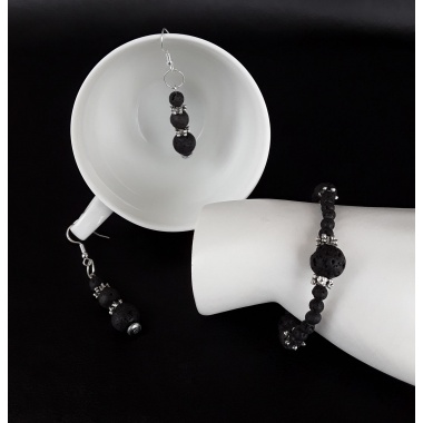 Athena’s Silver version of the Volcanic Lave Stone Jewelry Set 