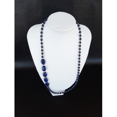 Atlantis Pearls – The Silver Lapis Lazuli Swarovski Crystal Necklace