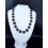 Black Lava Stone Swarovski Pearls Jewelry Set 