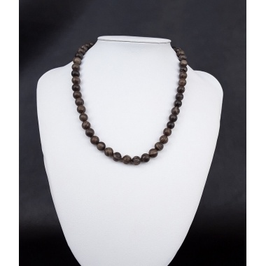 Natural Black Petrified Wood Necklace
