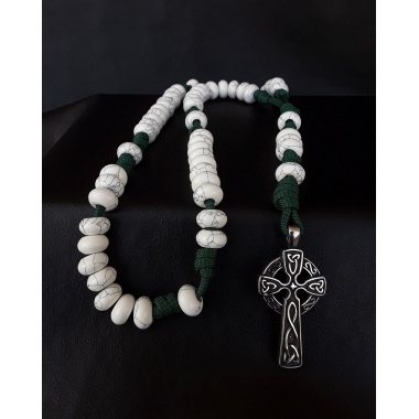 Enlightenment 550 Paracord Howlite Rosary with its Celtic design