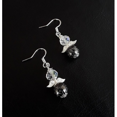 The Crystal Black unique Earrings