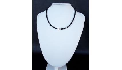 The Faithful Black Onyx Silver Cross Necklace. 