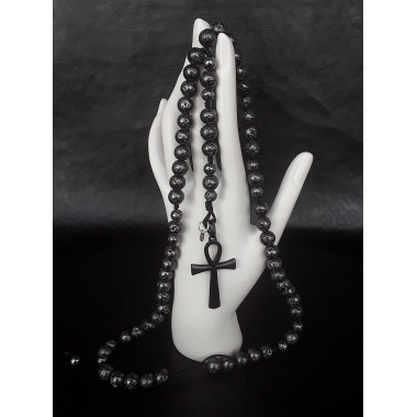The galvanized Ankh 5 Decade Catholic Rosary 