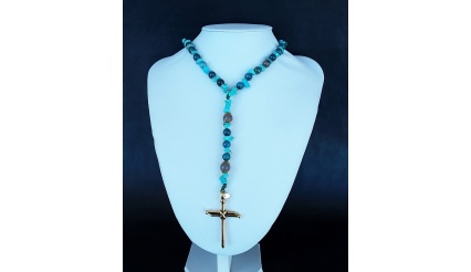 The Blue Christ Nail 5 Decade Catholic Rosary 
