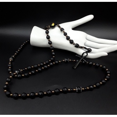 The Catholic Yin and Yang 5 Decade Ankh Rosary 