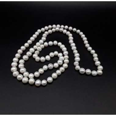The Pearl Moon Necklace (Large ver) plus Silver Pearl Earrings 