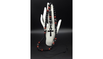 The Ankh Black and Red 5 Decade Catholic Rosary 