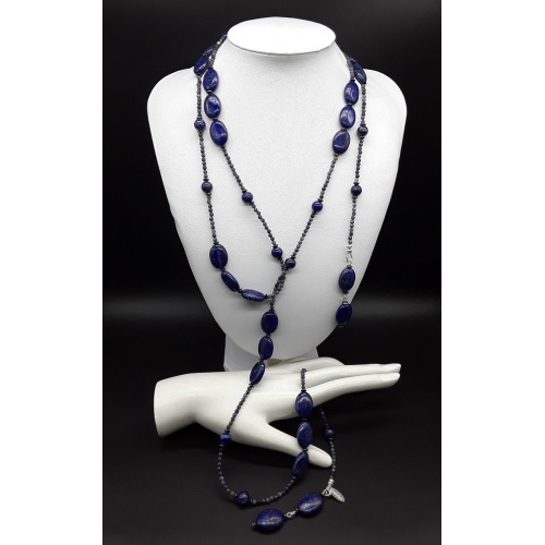 Atlantis Luxueuse Necklace - Made of Sapphire, Lapis Lazuli, Hematite ...