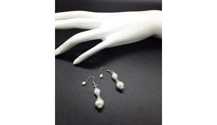 The Swarovski Silver Pearl Earrings 