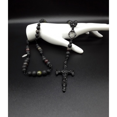 The Scull Cross Dark Catholic Rosary