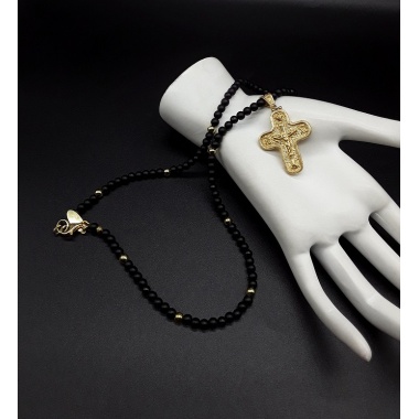 The Black-Gold Cross Necklace