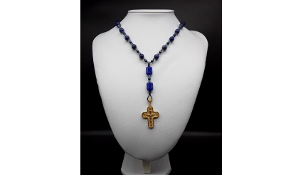 The Deep Blue Irish Anglican Rosary	Necklace