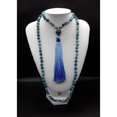 The Natural Agate 108 Mala Tassel Necklace