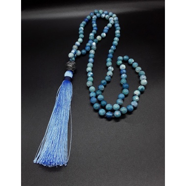 The Natural Agate 108 Mala Tassel Necklace