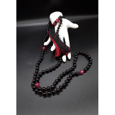 The Black Dragon 108 Tibetan Mala Tassel Necklace