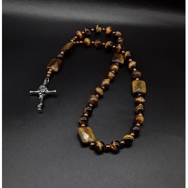 Anglican Rosicrucian Tigers Eye Rosary 