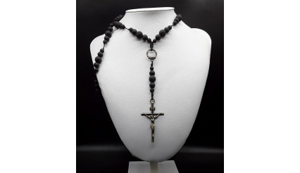 The Crucifix Cross Dark Catholic Rosary