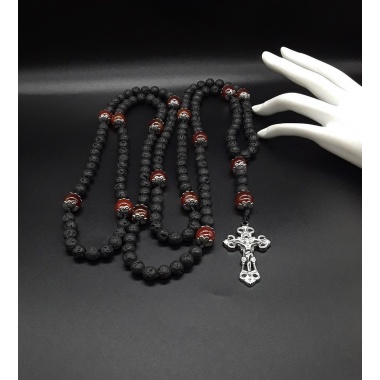 The Silver Cross Catholic Rosary - 15 decades