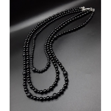 The Triple Line Black Onyx Necklace