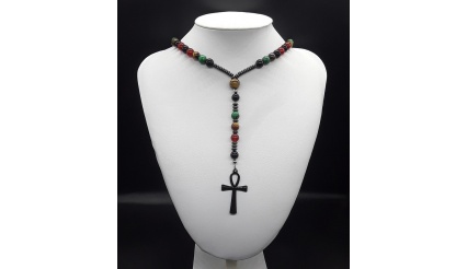 The Multicolored Ankh 5 Decade Catholic Rosary  