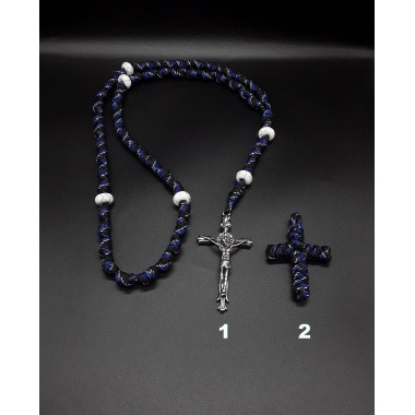The Crucifix Howlite Blue Knotted 5 Decade Rosary
