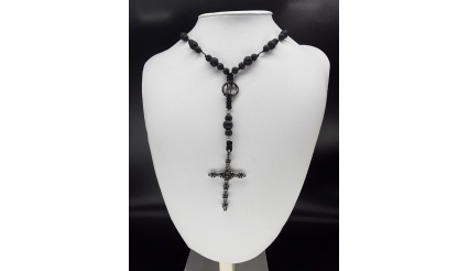 The Black Skull 5 Decade Catholic Rosary	