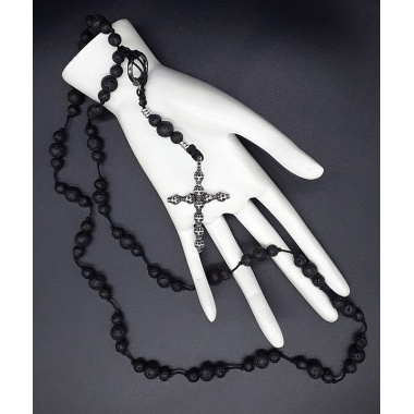 The Black Skull 5 Decade Catholic Rosary	