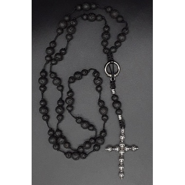 The Black Skull 5 Decade Catholic Rosary	