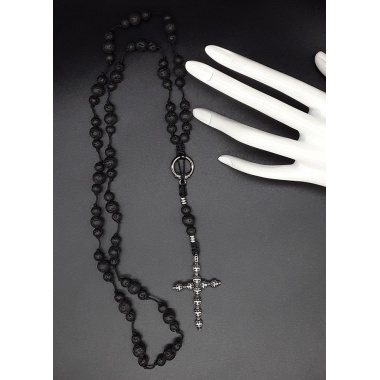 The Black Skull 5 Decade Catholic Rosary	