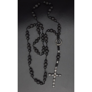 The Black Skull 5 Decade Catholic Rosary	