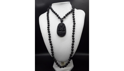 The Dark Guardian 108 Mala Tassel Necklace