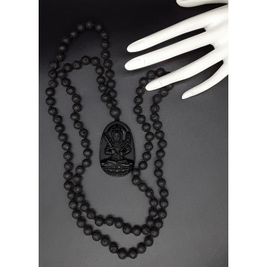 The Dark Guardian 108 Mala Tassel Necklace