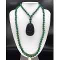 The Green Guardian 108 Mala Tassel Necklace