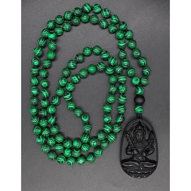 The Green Guardian 108 Mala Tassel Necklace