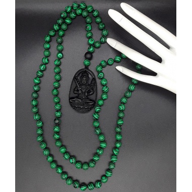 The Green Guardian 108 Mala Tassel Necklace