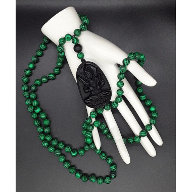 The Green Guardian 108 Mala Tassel Necklace