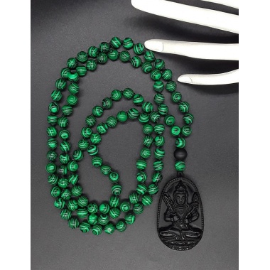 The Green Guardian 108 Mala Tassel Necklace