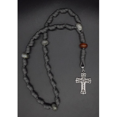 The Crucifix Carnelian Knotted Anglican Rosary