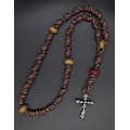 The Crucifix Natural Wood Knotted Anglican Rosary