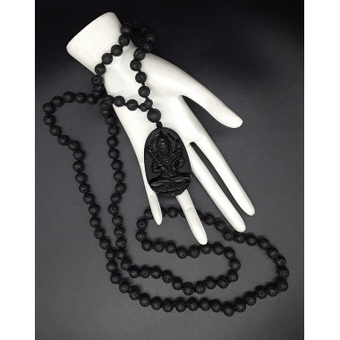 The Dark Guardian 108 Mala Tassel Necklace