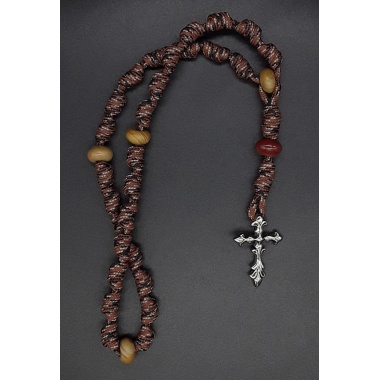 The Crucifix Natural Wood Knotted Anglican Rosary