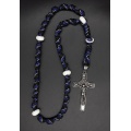 The Crucifix Sodalite Knotted Anglican Rosary