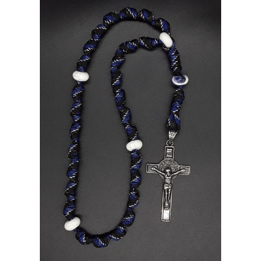 The Crucifix Sodalite Knotted Anglican Rosary