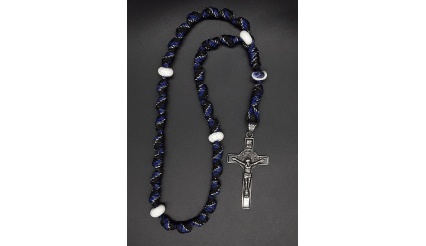 The Crucifix Sodalite Knotted Anglican Rosary