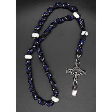 The Crucifix Sodalite Knotted Anglican Rosary