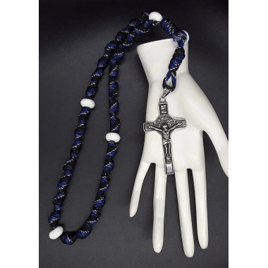 The Crucifix Sodalite Knotted Anglican Rosary