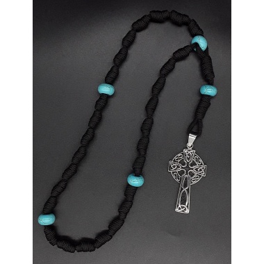 The Crucifix Turquoise Knotted Anglican Rosary