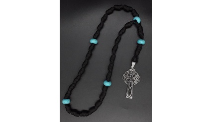 The Crucifix Turquoise Knotted Anglican Rosary