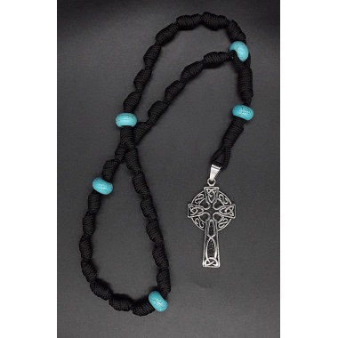 The Crucifix Turquoise Knotted Anglican Rosary